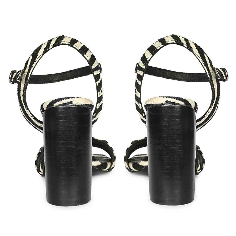 Saint Avery White Leopard Raffia High Block Heels