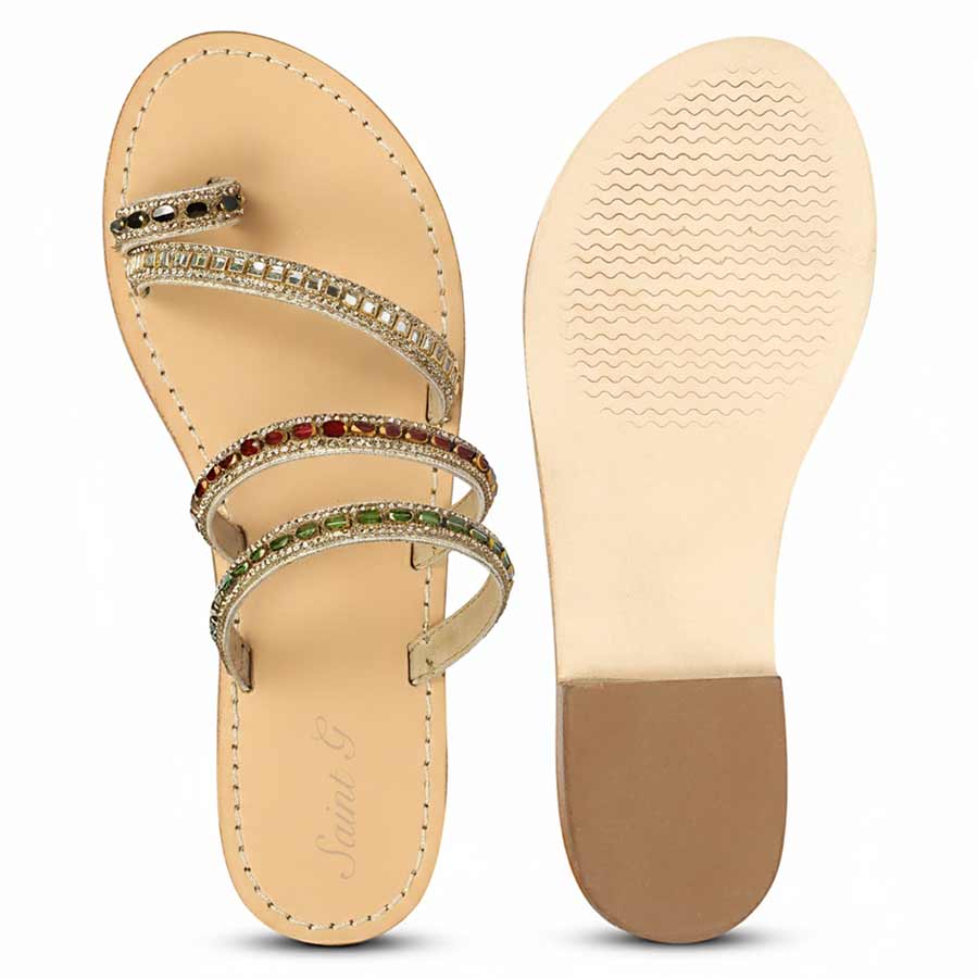 Premium embellished leather flats
