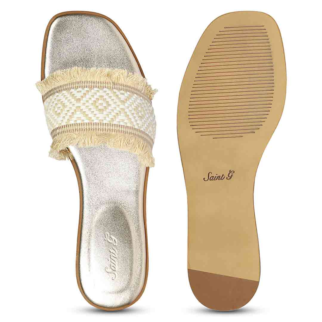 Saint Beige White Leather