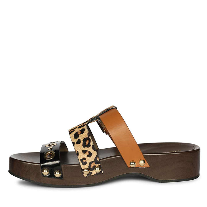 Saint Avely Embellished Brown Leather Platform Sandals