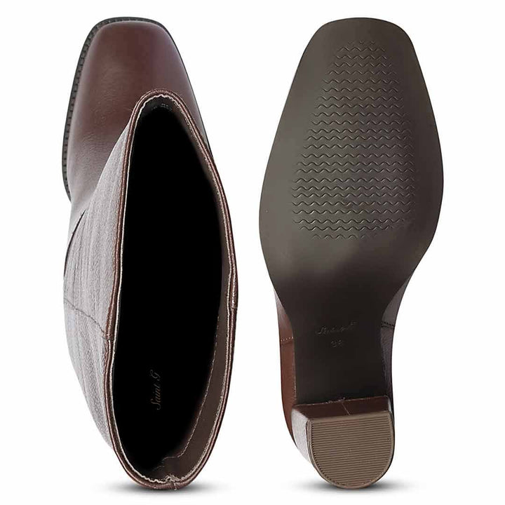 Saint Lia Brown Leather Knee High Slouch Boots