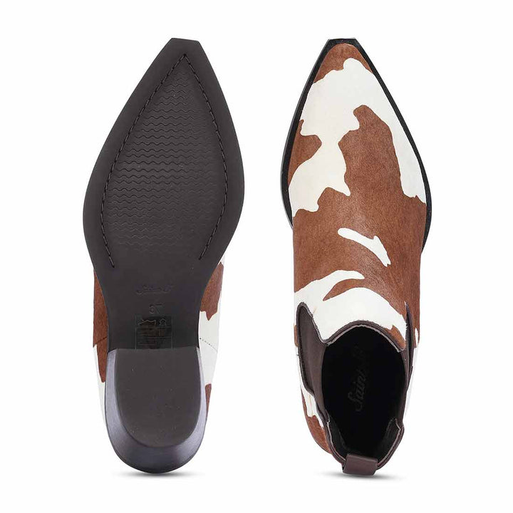 Saint Morrison Cloud Pony Hair Leather Ankle Boots