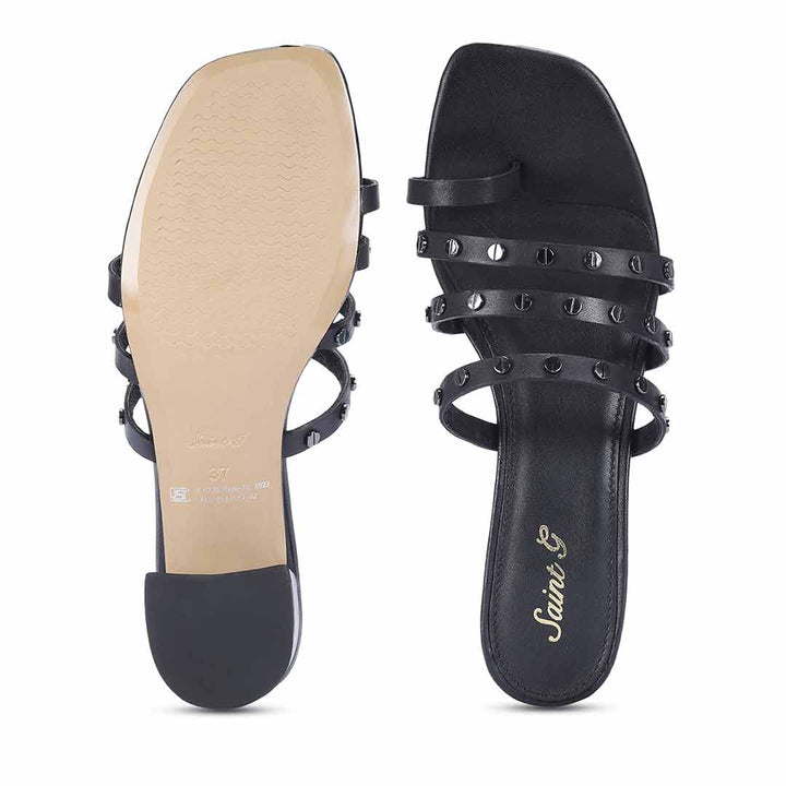 Luxe Studded Black Dress Heels