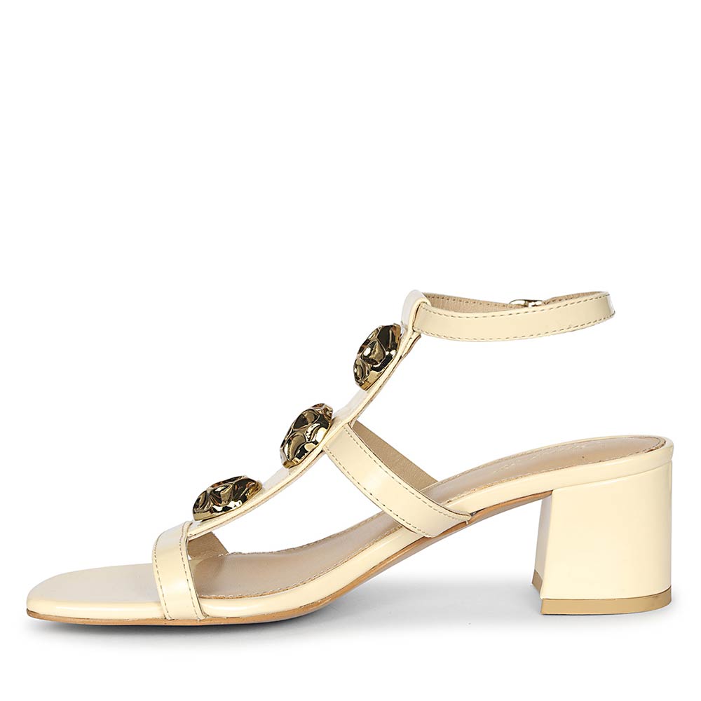 Women's Off White Vegan Leather Heels