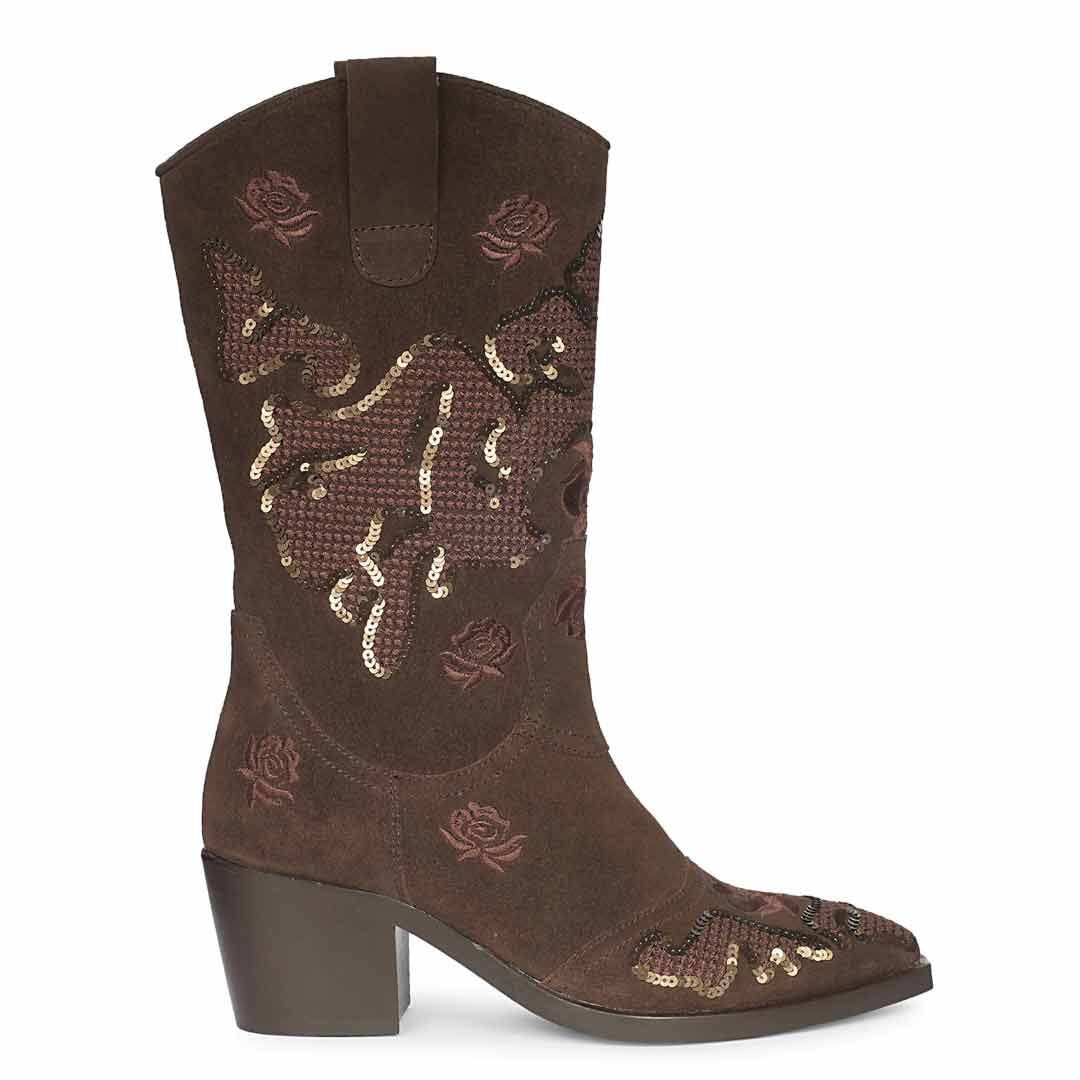 Saint Chloe brown suede Western boots