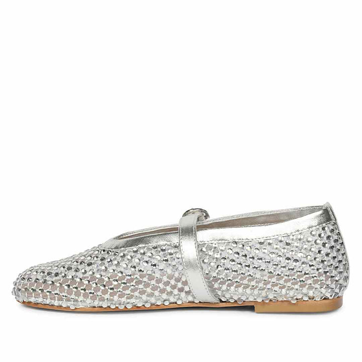 Saint Silver Leather Flat