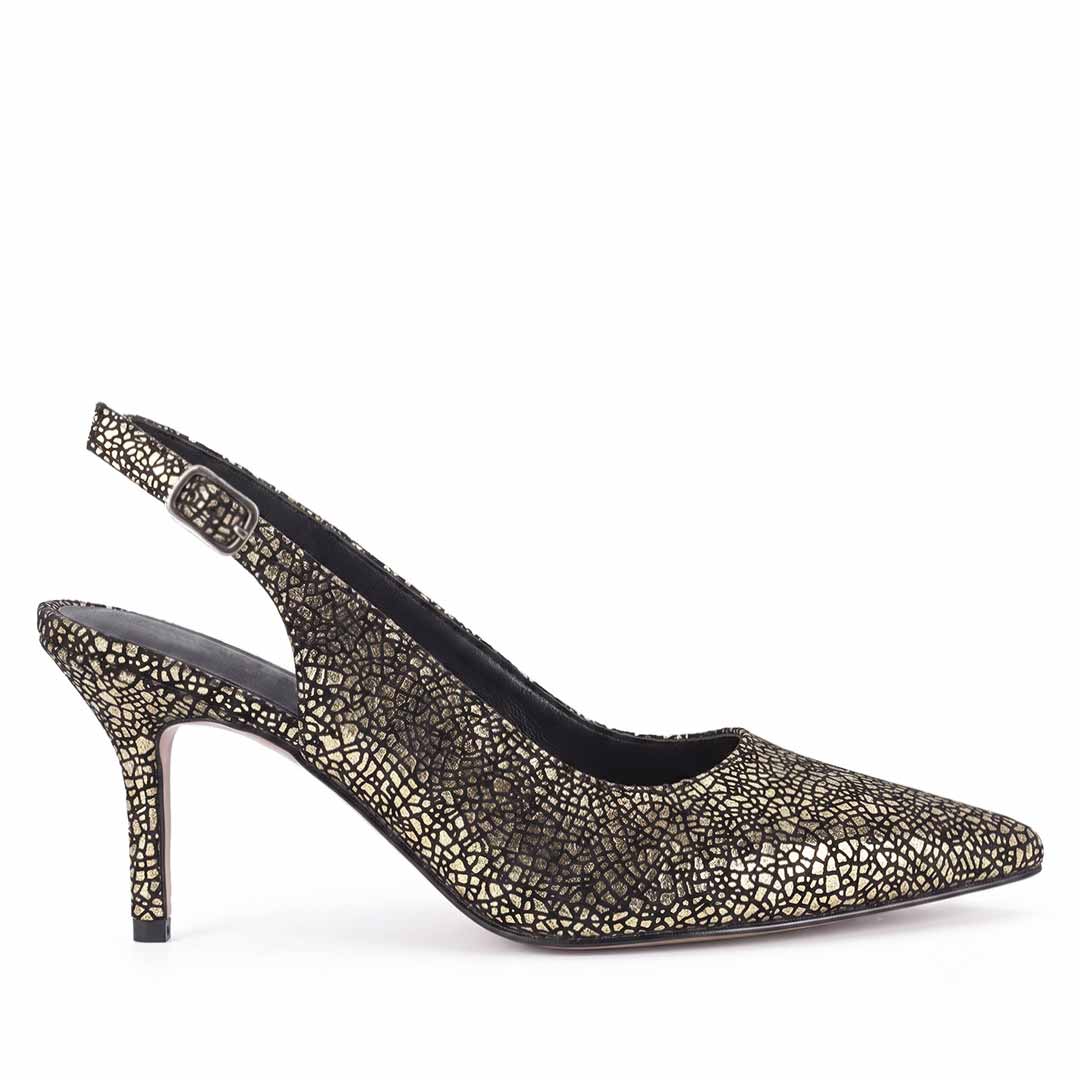 Callie Metallic Gold Leather Pumps