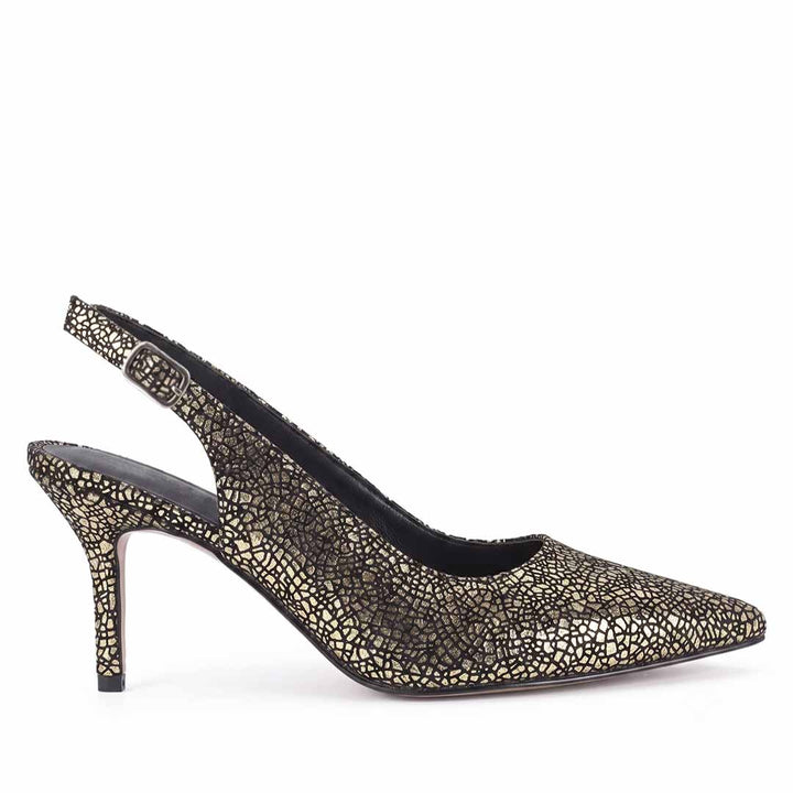 Callie Metallic Gold Leather Pumps