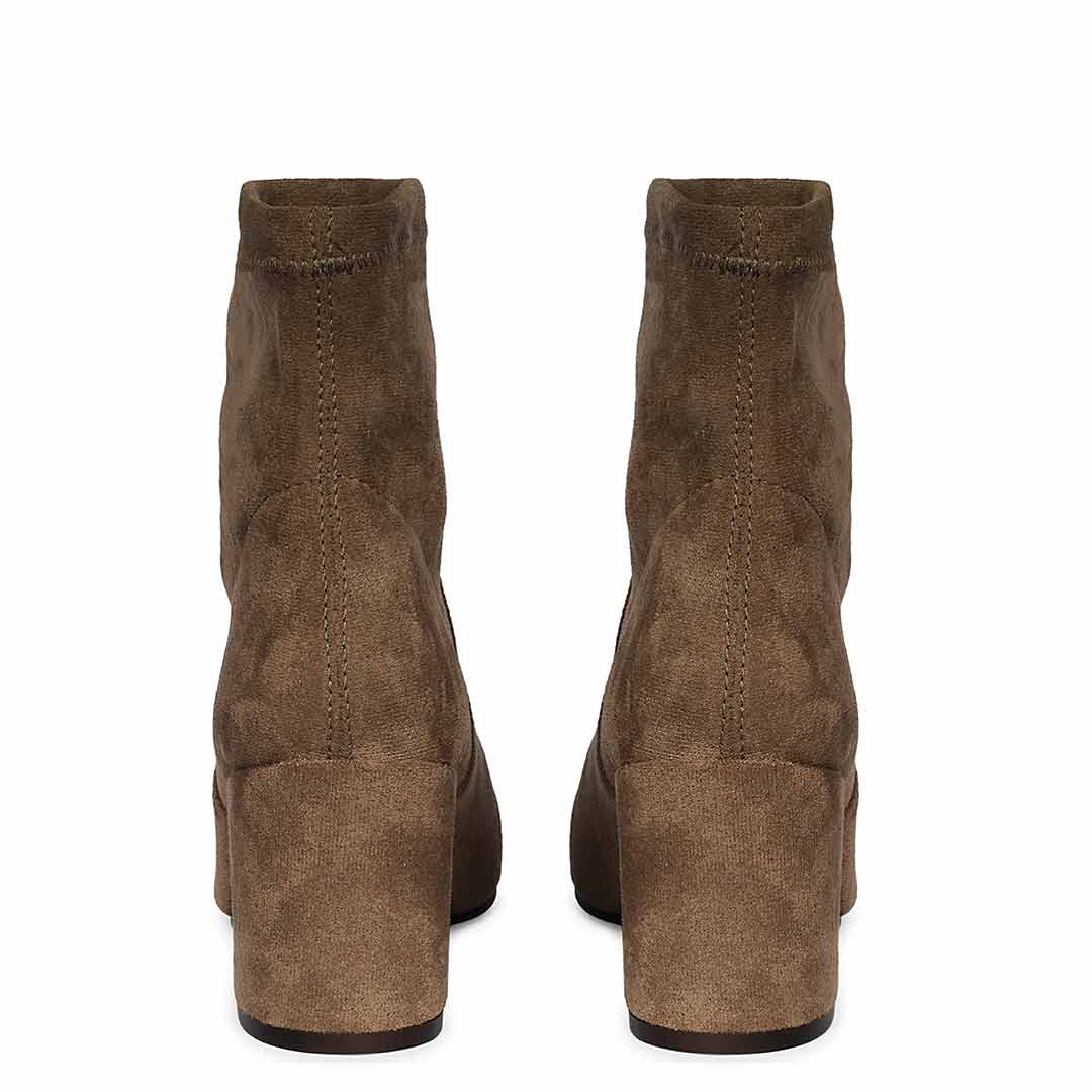 Saint Taupe Leather High Ankle Boots