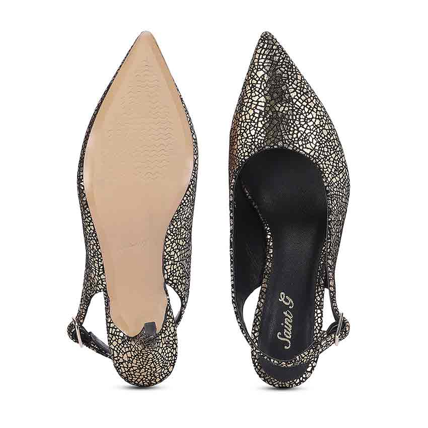 Callie Metallic Gold Leather Pumps