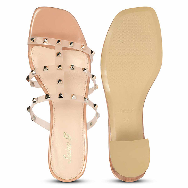 Blush Vegan Leather Heeled Sandals