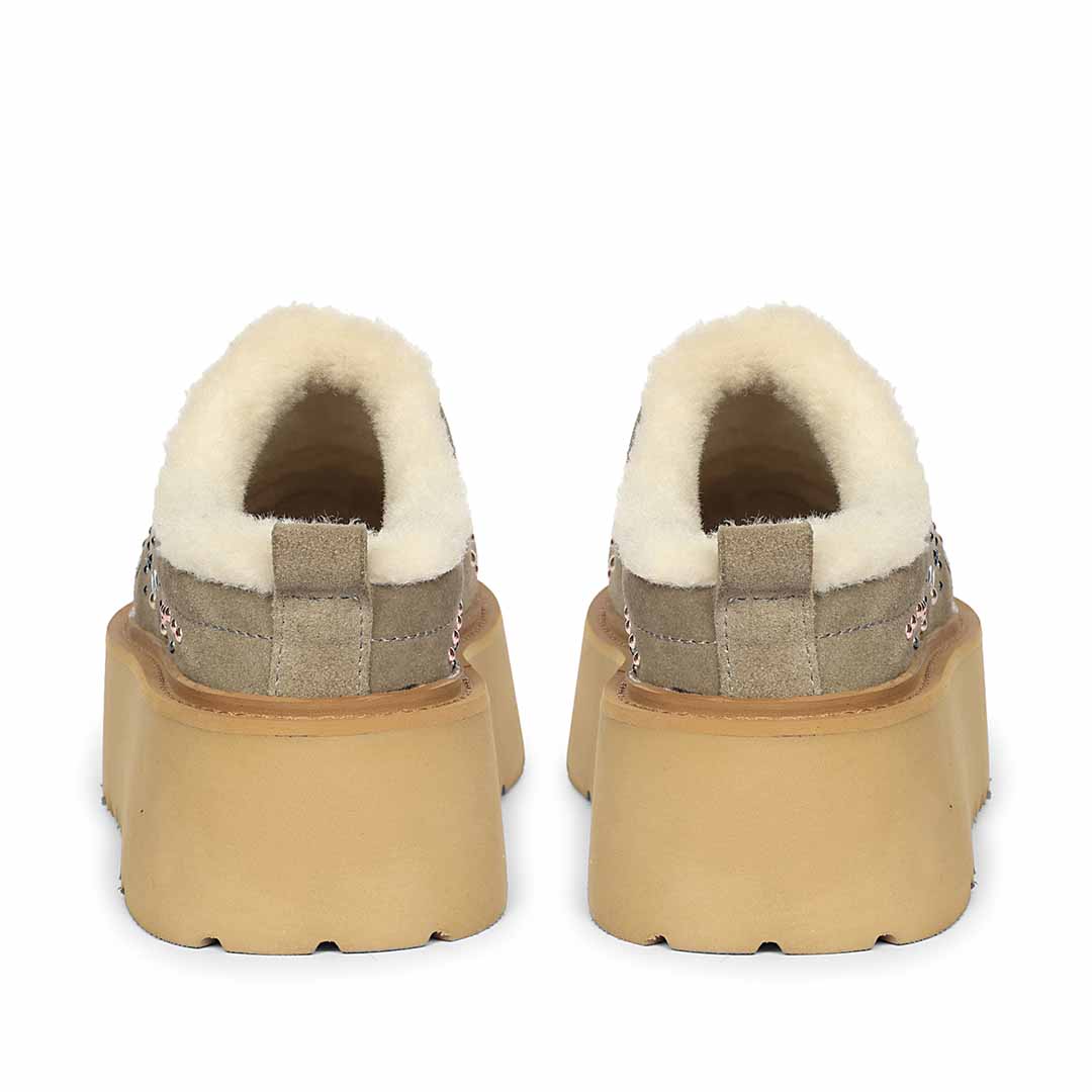 Saint Glaressa Studded Platform Suede Leather Slip-Ons