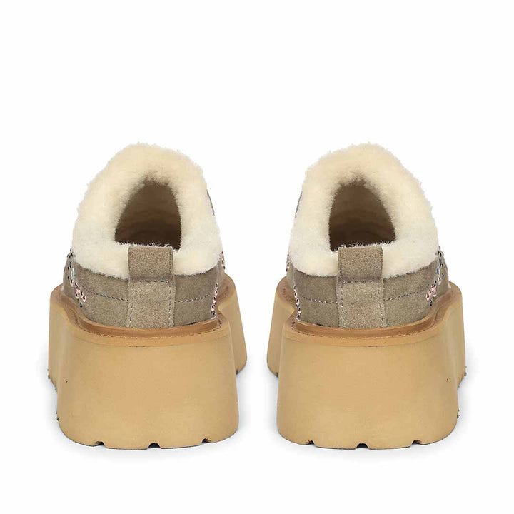 Saint Glaressa Studded Platform Suede Leather Slip-Ons