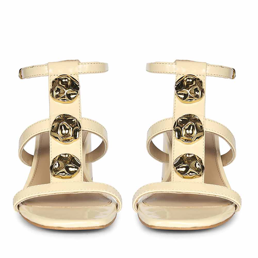 Off White Dress Block Heel Sandals