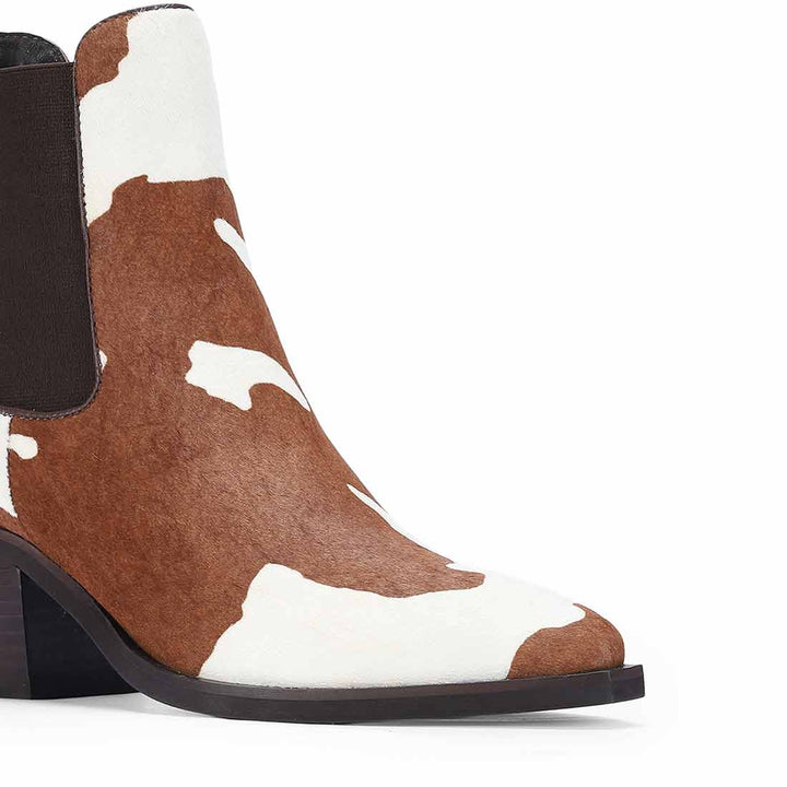 Saint Morrison Cloud Pony Hair Leather Ankle Boots