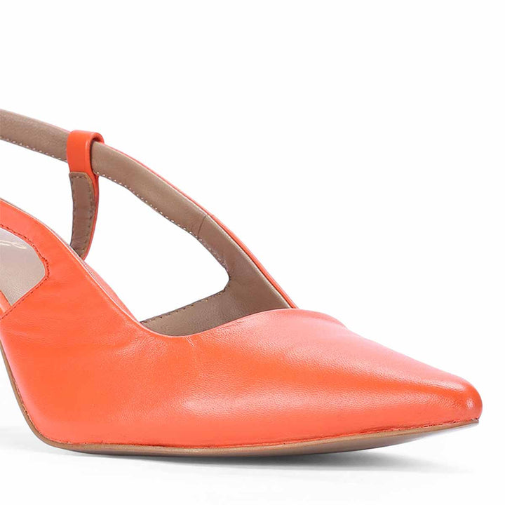 Saint Josie Orange Leather Pumps