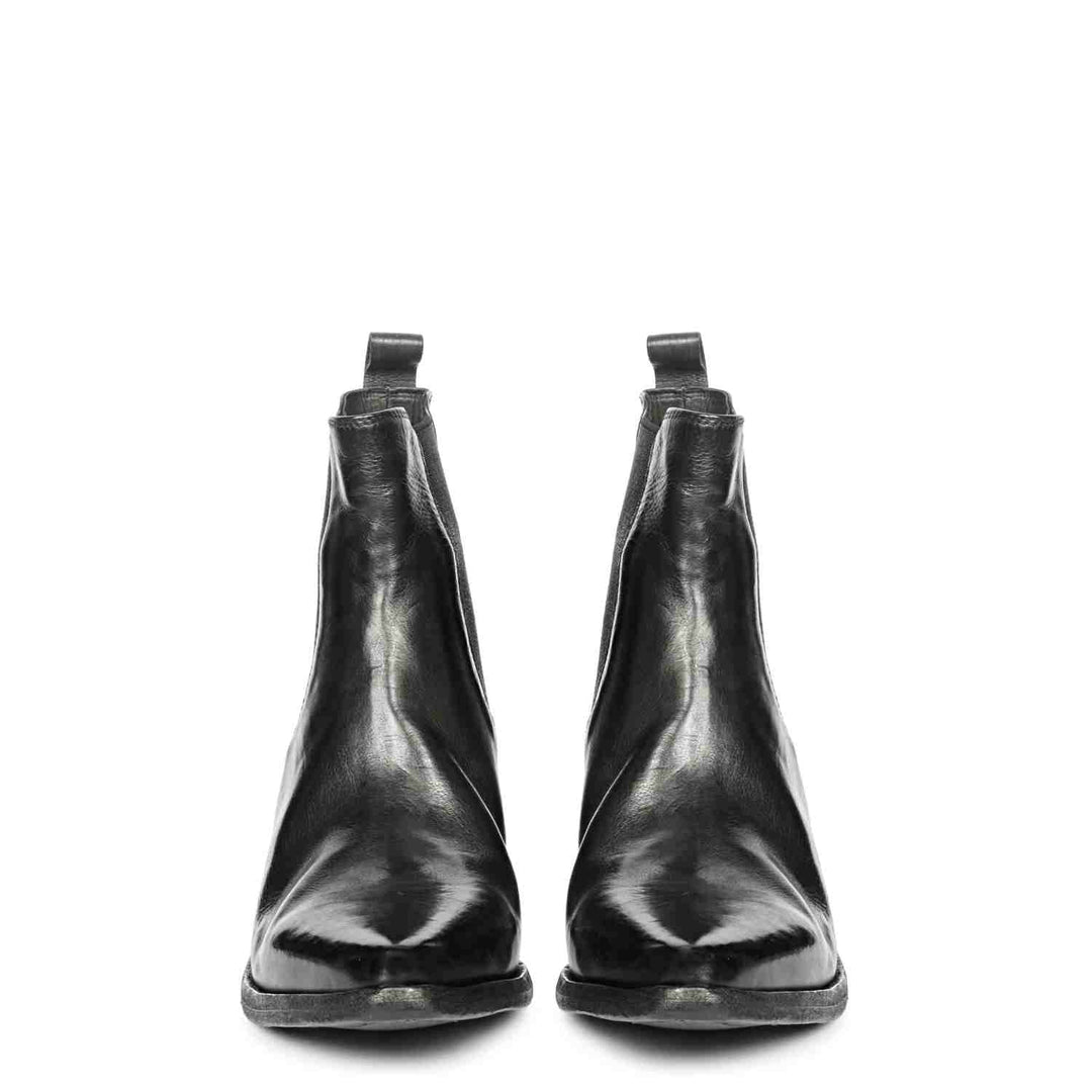 Saint Athena  Black Leather Washed Ankle Boot