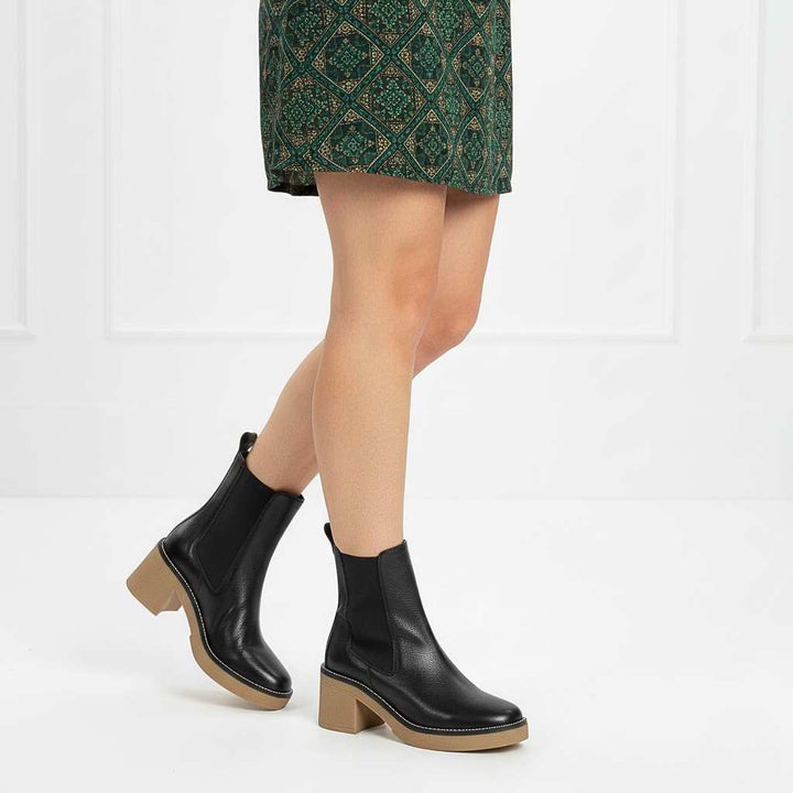 Saint Betsy Black Leather High Ankle Boots