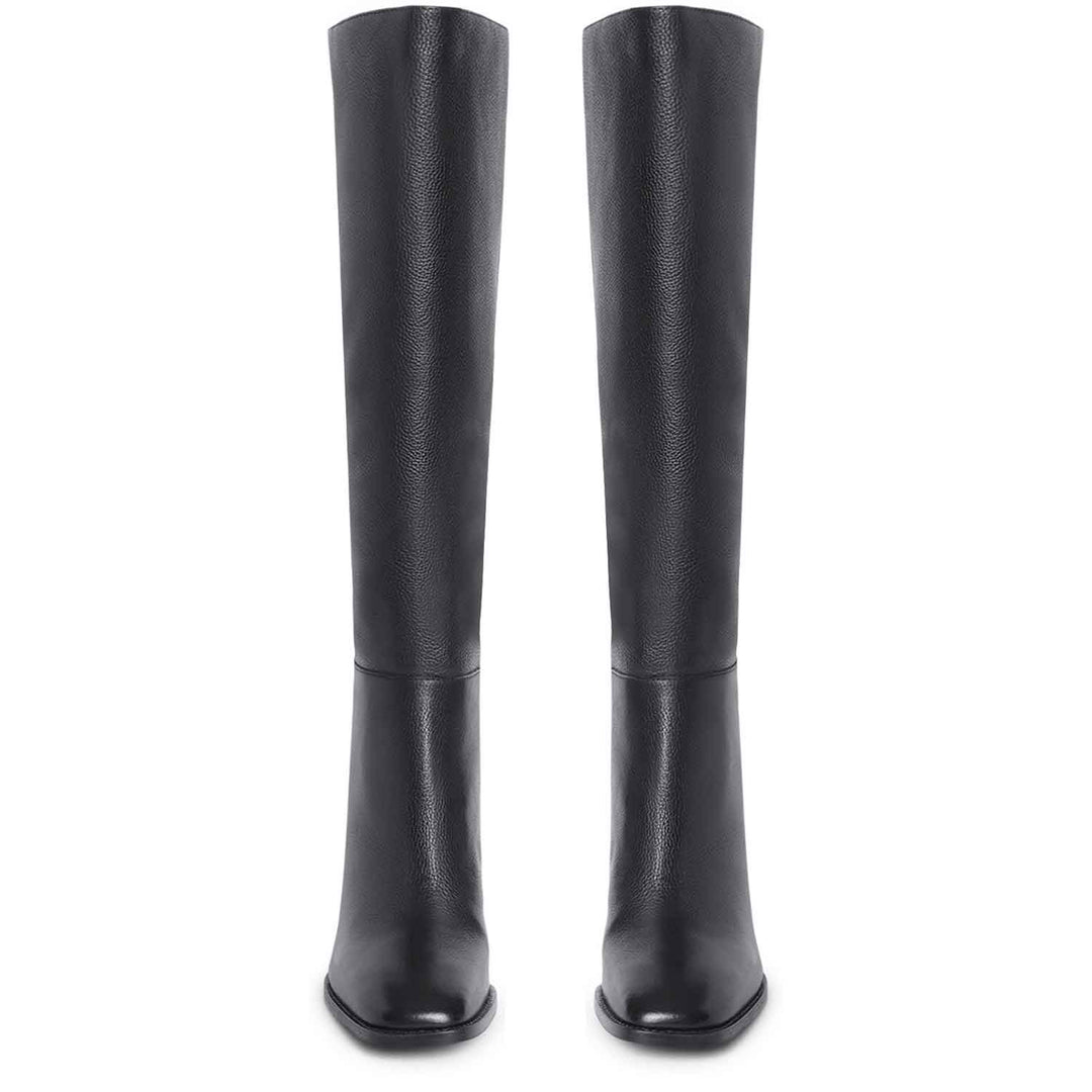 Saint Lia Black Leather Knee High Slouch Boots