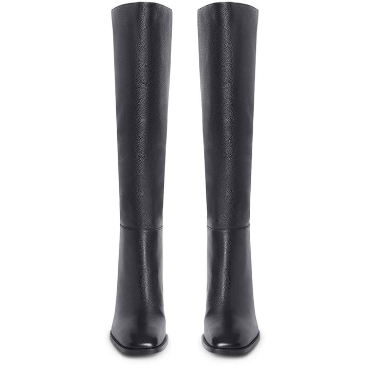 Saint Lia Black Leather Knee High Slouch Boots