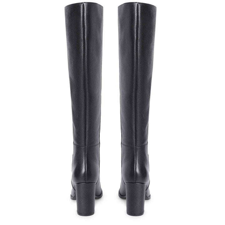 Saint Lia Black Leather Knee High Slouch Boots