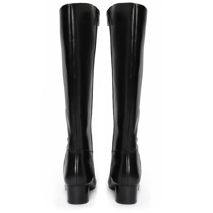 Saint Ivanna Black Leather Knee High Boots - SaintG India