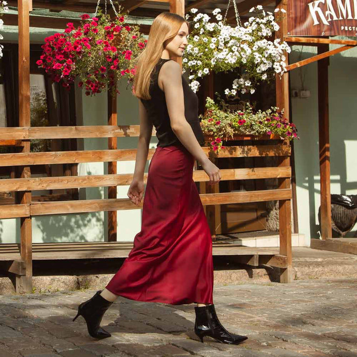 Saint Harriet Black Crackle Patent Leather Kitten Heel Ankle Boots