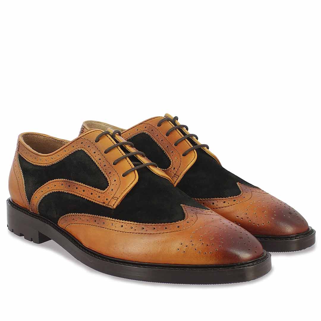 Saint Bernard  Tan Leather Lace Up Brogue