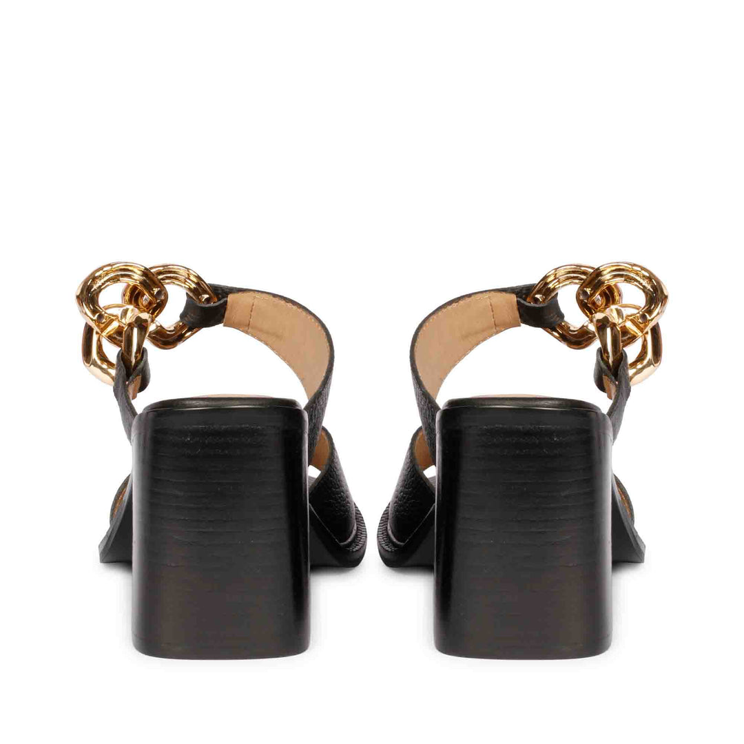 Elegant Saint Madrid Leather Block Heels