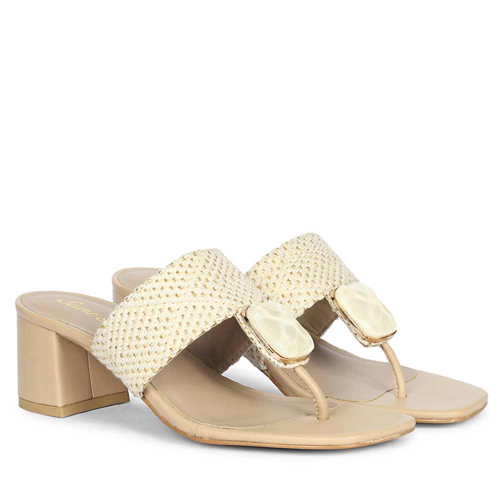 Saint Stevie Raffia Block Heel Shoes