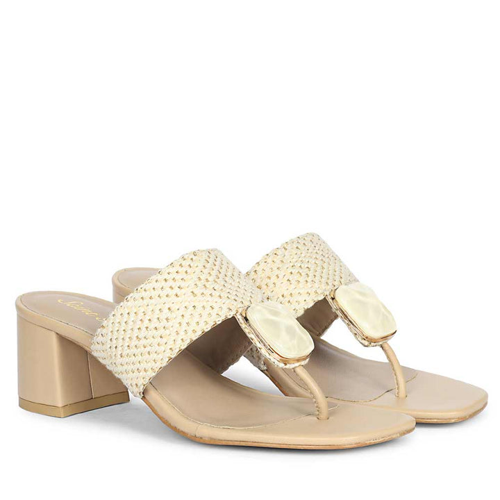 Saint Stevie Raffia Block Heel Shoes