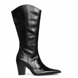 Saint Prune Black Leather High shaft Cowboy Boots