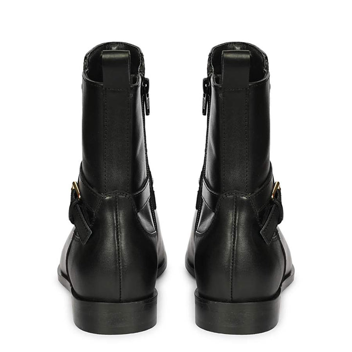 Saint Zola Black Leather Buckle Ankle Boots
