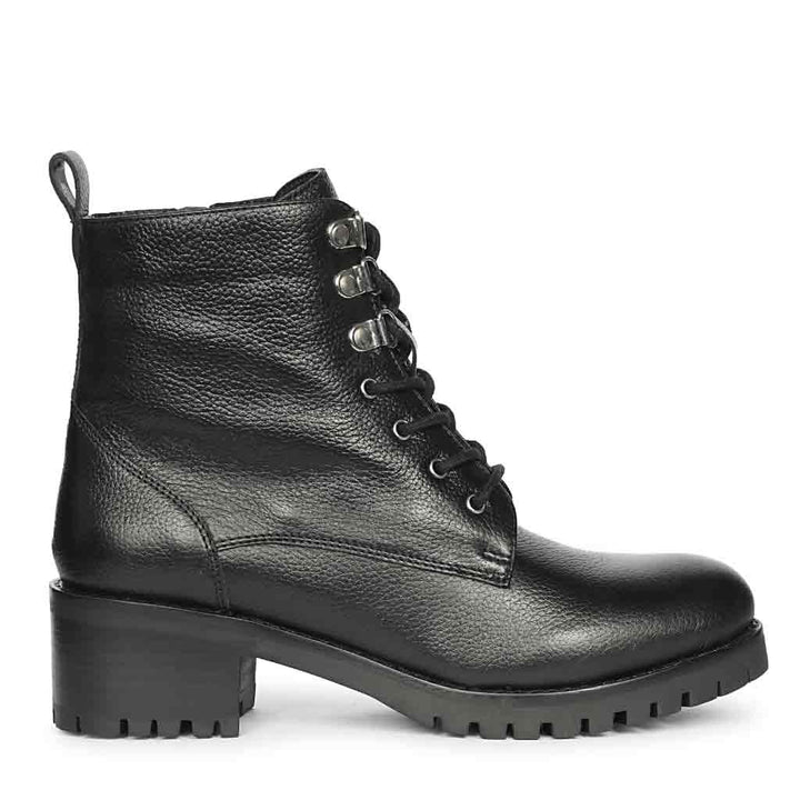 Saint Moira Black Leather Lace up Ankle Boots