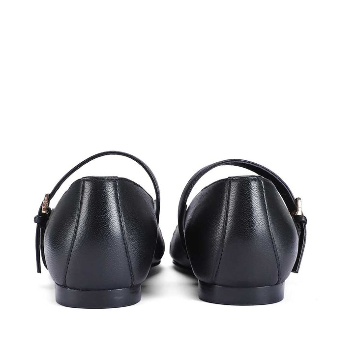 Saint Anouk Multi Eyelets Black Leather Ballerinas