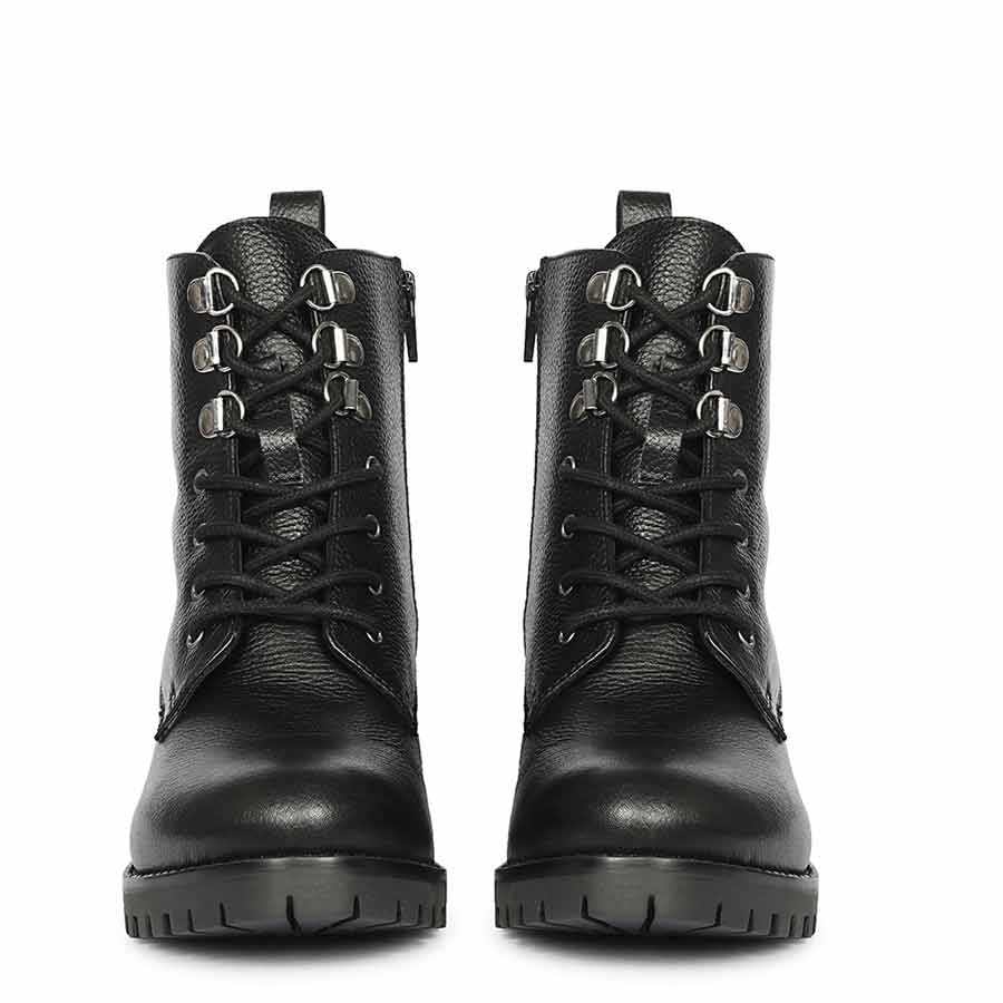 Saint Moira Black Leather Lace up Ankle Boots