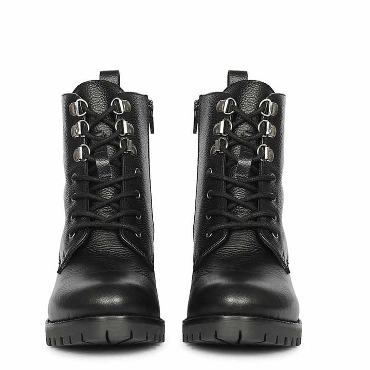 Saint Moira Black Leather Lace up Ankle Boots