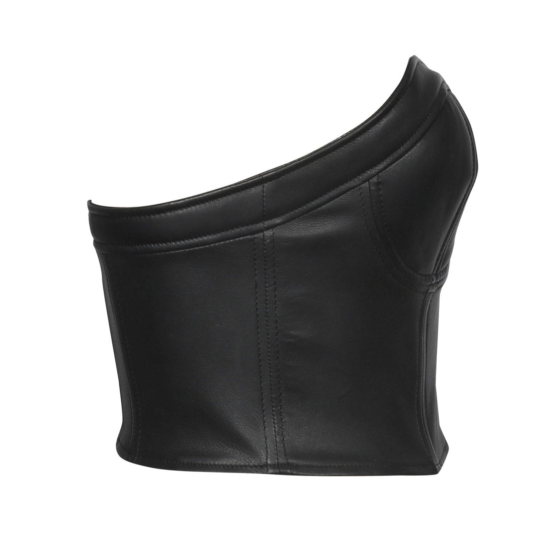 Saint Livia Women Black Leather Bustier