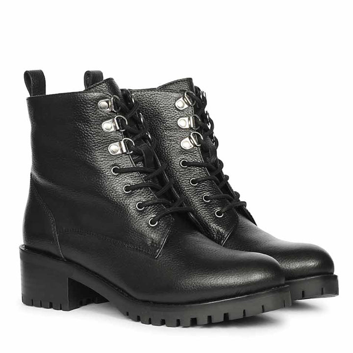 Saint Moira Black Leather Lace up Ankle Boots