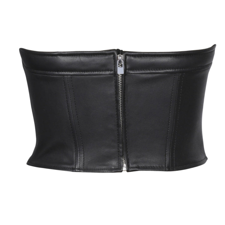 Saint Livia Women Black Leather Bustier