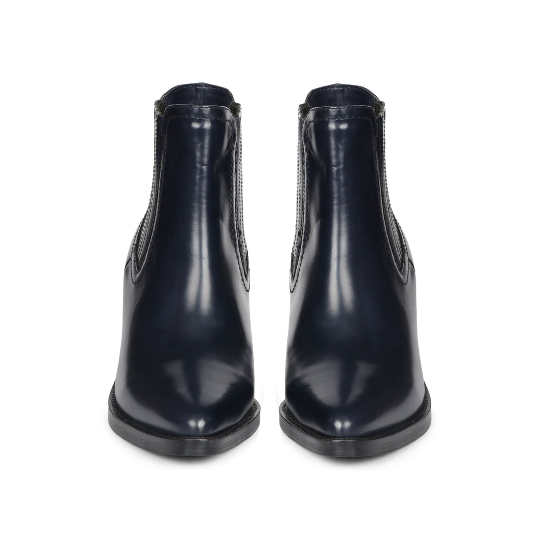 Saint Helena Blue Shiny Patent Leather Chelsea Boots