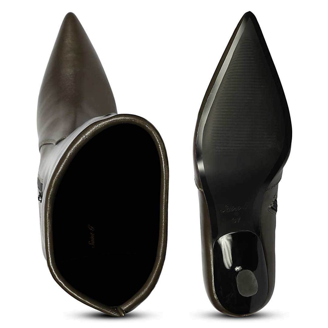 Saint Primrose Olive Stretch Napa Above The Knee Boots