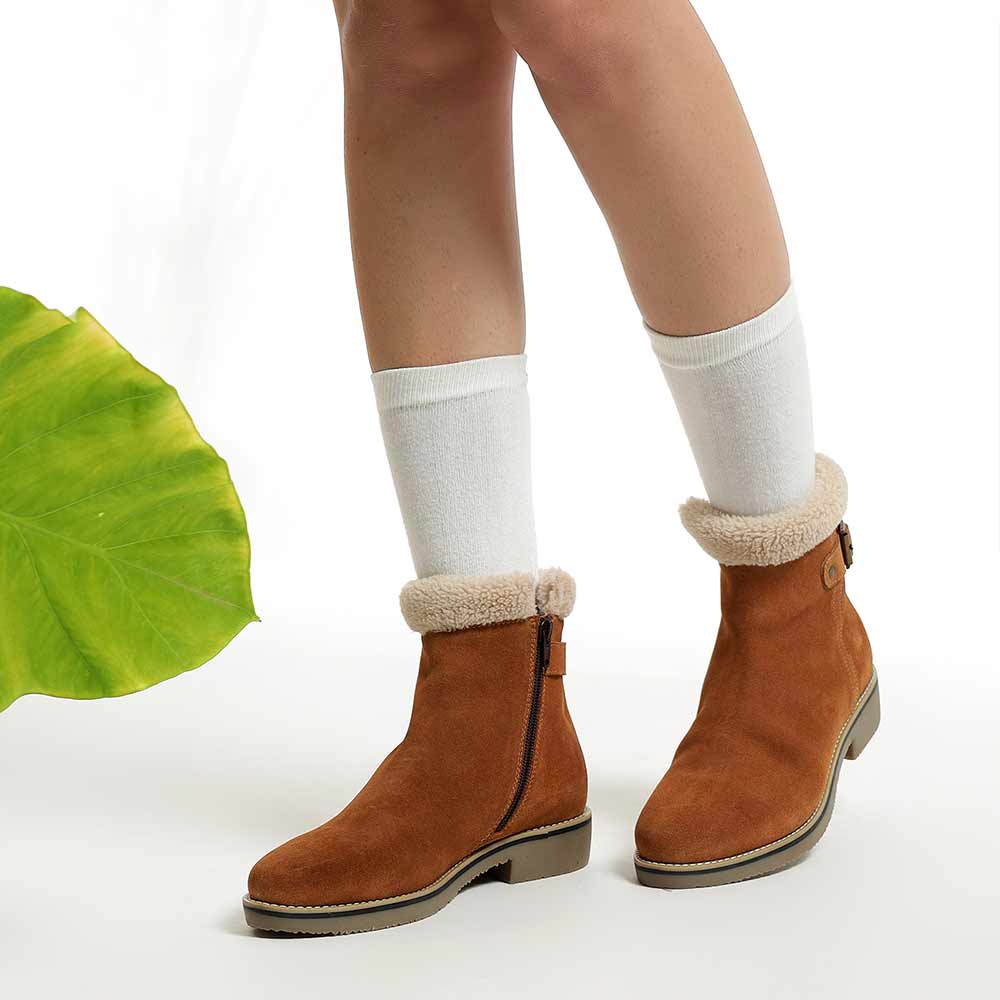 Saint Lisa Tan Suede Ankle Boots