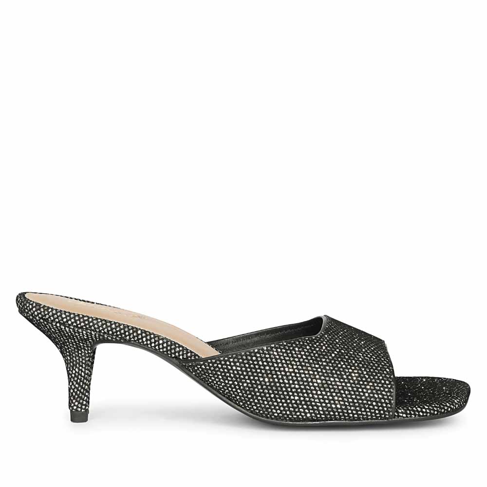 Lorelei Pewter Glitter Kitten Heels