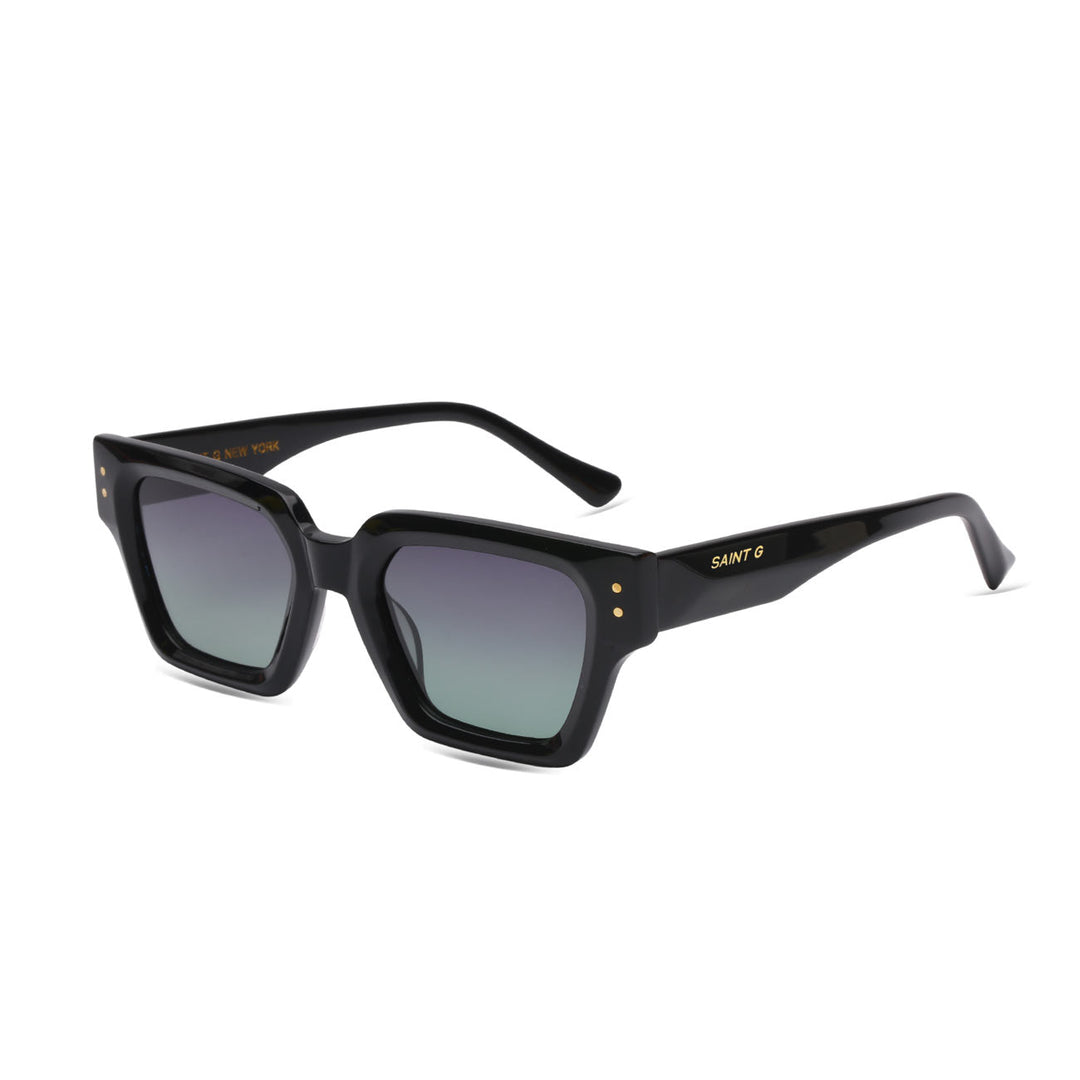 Capri Noir Black Rectangle Sunglasses
