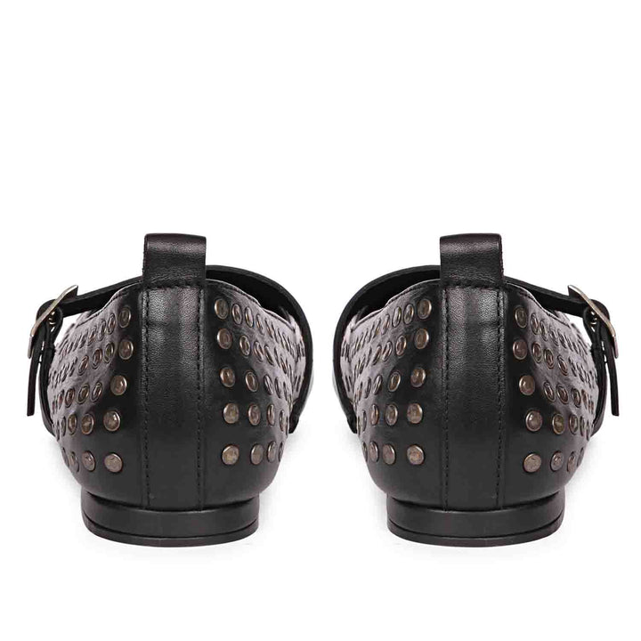 Saint Aleah Black Studded Ballerina