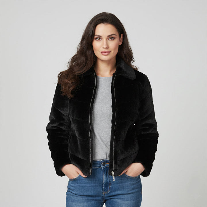 Saint Fernanda Black Fur Women's Jackets