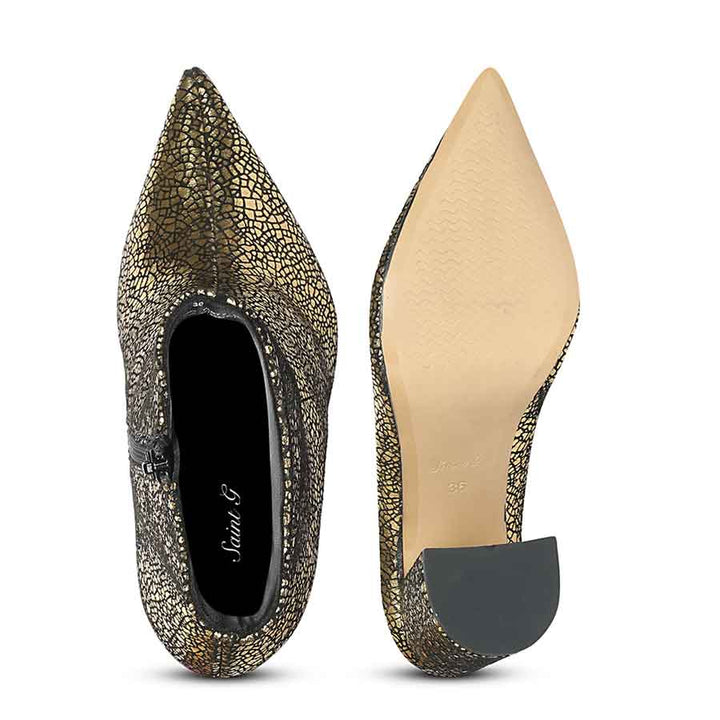 Saint Lorena Gold Metallic Leather High Ankle Boots