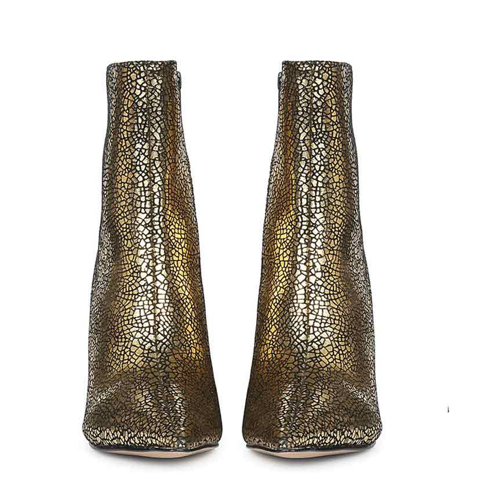 Saint Lorena Gold Metallic Leather High Ankle Boots