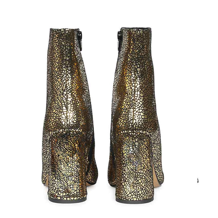 Saint Lorena Gold Metallic Leather High Ankle Boots